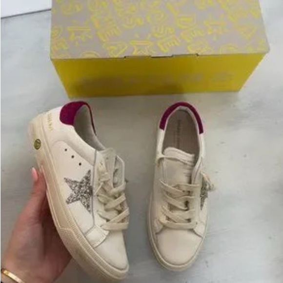 Golden Goose Cream and Pink Women's Sneakers - Picture 1 of 8